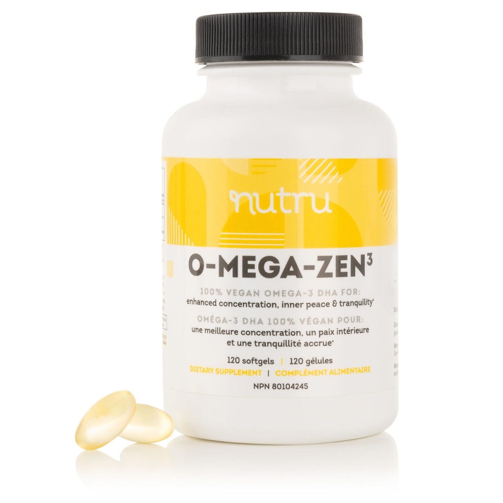 O-Mega-Zen3 טבעוני אומגה 3 DHA - 400 מ"ג DHA Essential Fatty Acids - Carrageenan חינם - Premium Algal Based Fish שמן אלטרנטיבי - 120 Softgels