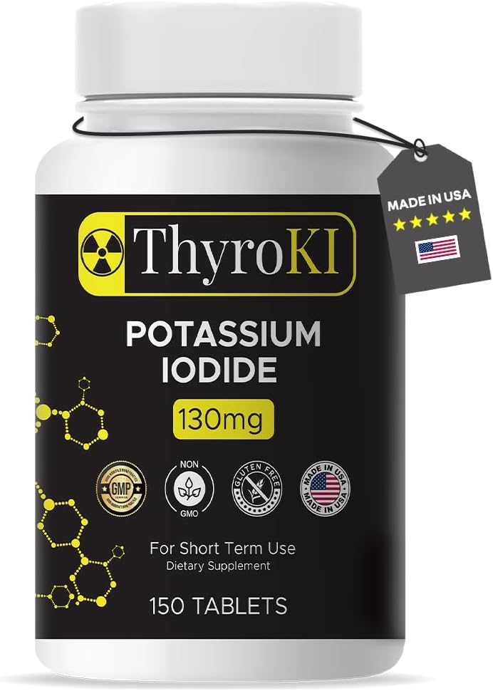 Premium Potassium Iodide טבליות 130 מ"ג - תמיכה Thyroid בריאות הנשימה - YODO Naciente KI Pills | Fast-Dissolution חירום הישרדות Iodine | Non-GMO | 150 Tablet | Made in USA
