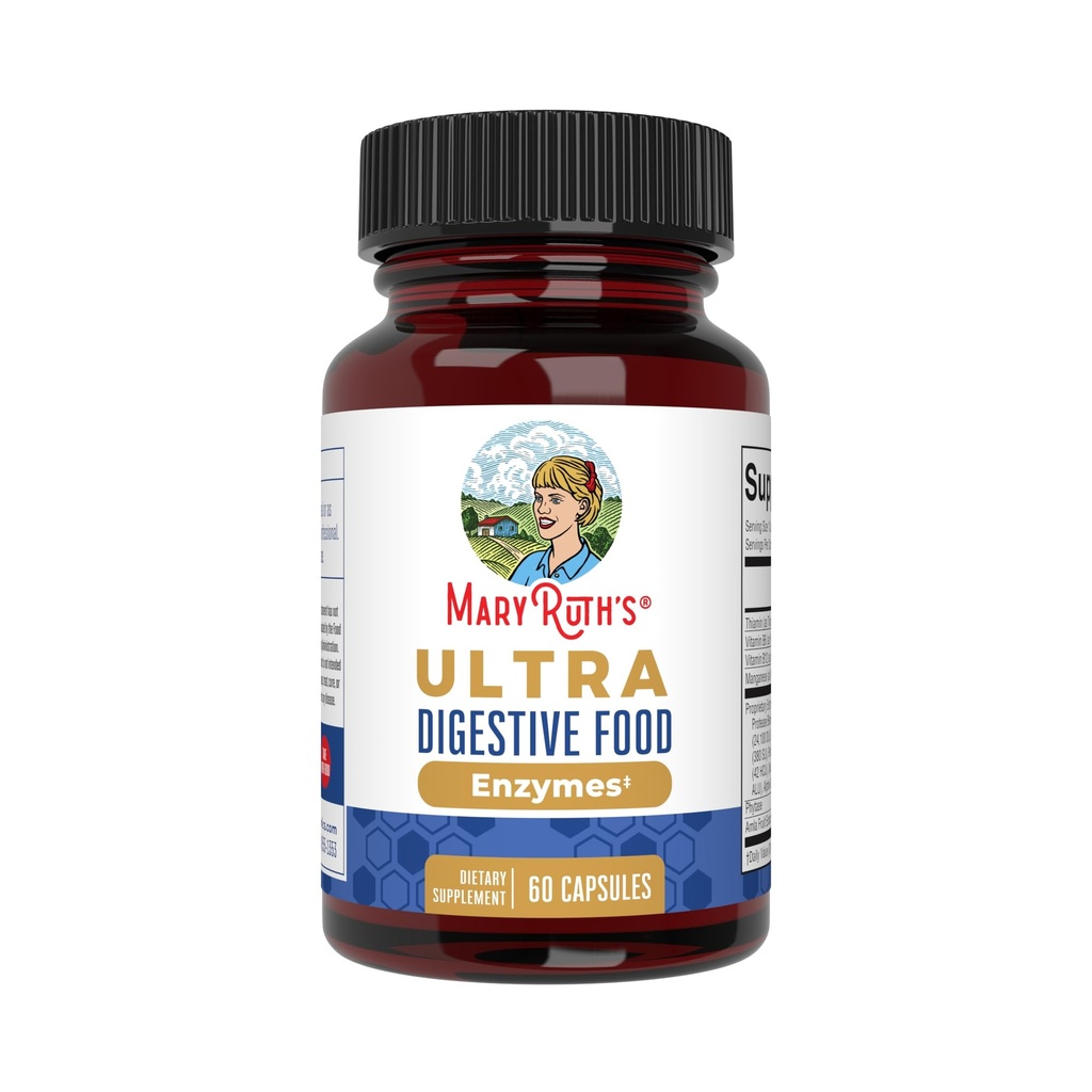 MaryRuth Organics Ultra Digests Enzymes קפסולות | עד 2 חודשים אספקה | תוספת לתמיכה בבריאות Gut | Digestion & Immune Support with Amylase | Lipase & Lactase