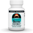 מקור Naturals Biotin Fast Melt, שיער עור ותמיכה *, 10,000 מ"ג - 60 טבליות מהר מלט