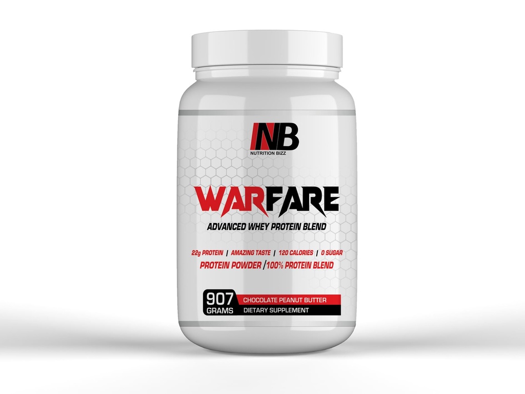 לוחמה 2 lbs מתקדם חלבון Whey לרוץ 22g חלבון לשרת פלאבים מדהימים (2 lbs, שוקולד בוטנים Butter)
