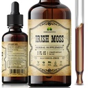 Irish Sea Mosss Raw Organic Drops - Natural Irish Sea Mosss Extract for Thyroid Support, Digestion & Energy - תוסף תזונתי נוזלי - טבעוני, Non-GMO - 2ozבק