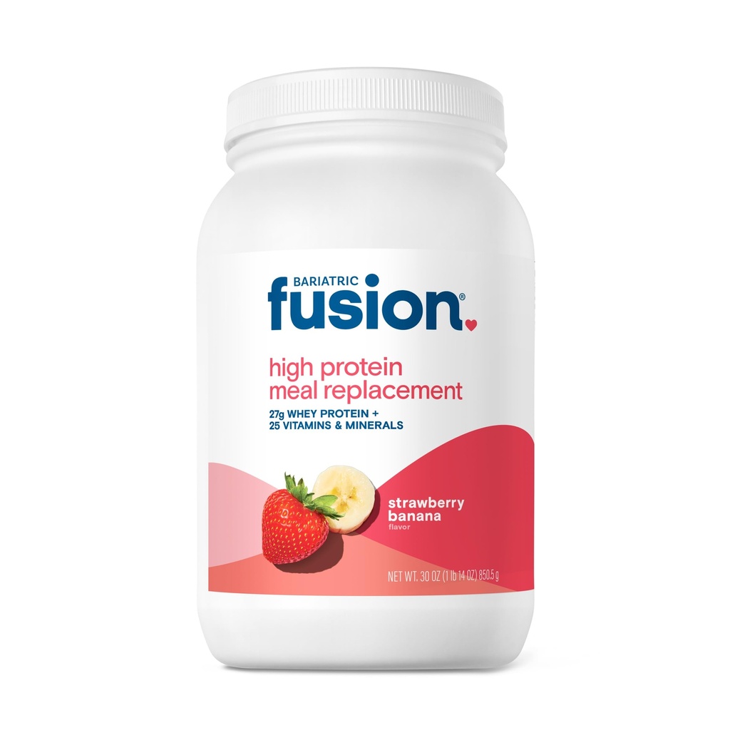Bariatric Fusion Strawberry בננה Meal החלפת 27g אבקת חלבון, 21 לשרת Tub עבור חולים ניתוח באריאטר כולל עקף Gastric ו-Oce gstrectomy - No Gluten, Aspartame או סוכר