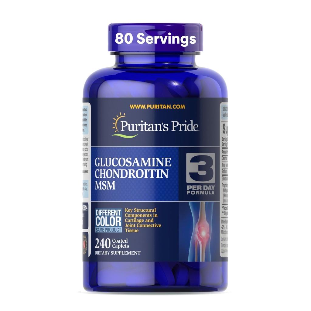 גלוקוזאמין הגאווה של Puritan Chondroitin MSM דיאטה תוספת לבריאות משותפת, 240 טבליות coated (Packaging עשוי להשתנות)