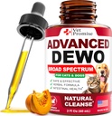 Natural Cat & Dog Intestinal Defense - Herbal Broad Spectrum Cleanser - Helps Remove Parasites & Toxins - תוספי מזון נוזלי עבור Puppies & Kittens - UTI Support - Made in USA