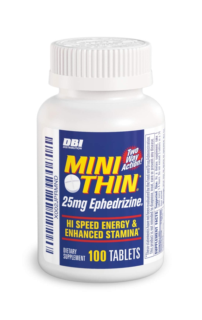 Mini Thin - Two-Way - קפסולות אנרגיה פורמולה עם Caffeine ו Ephedrizine - 100 קפסולות