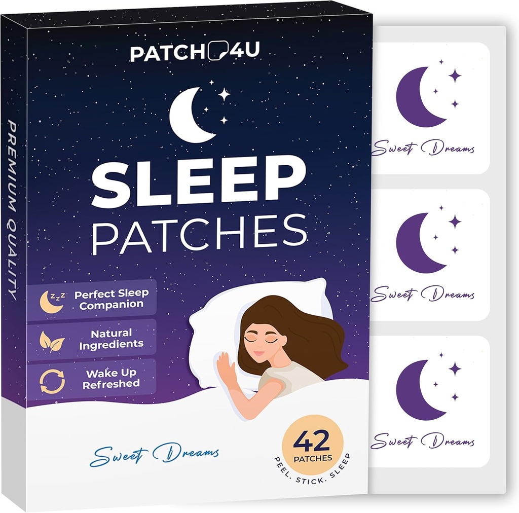 Sleep Patches for Adults Plus Power | Easy-to-Apply Sleep Patch with Melatonin & Valan | רסן & Wake Up מרעננים | Long-Lasting Night Comfort for Men & Women | 42 Patches
