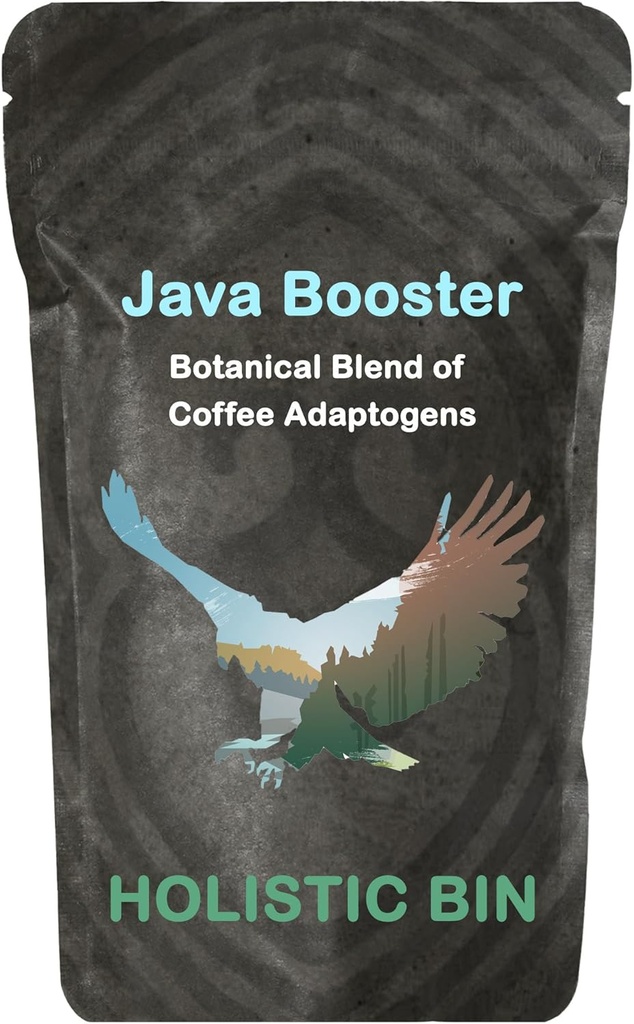 Holistic Bin Organic Mushroom קפה Java Booster - Mountain Eagle | Fitogen Coffee הוסף עם אבקת Chaga Mushroom, אבקת Shilajit ו Cacao Nibs | Memory and Focuss for Adults