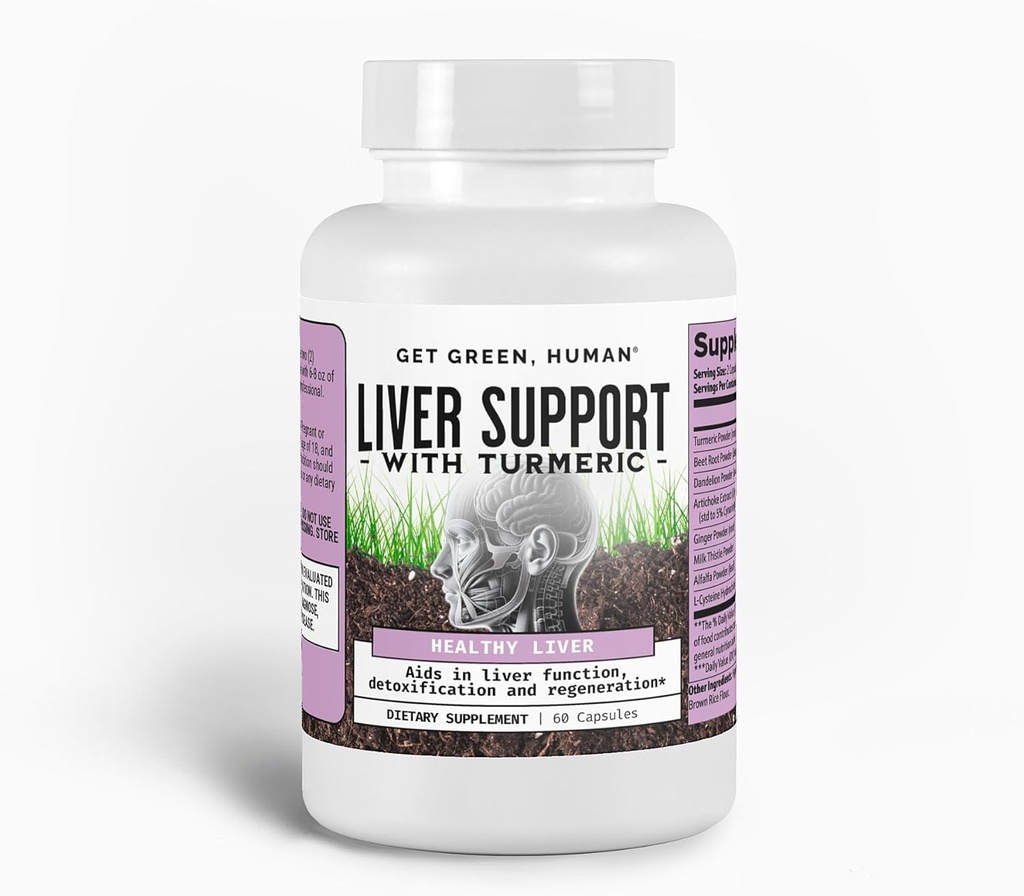 Liver תומך קפסולות w/Turmeric, Milk Thistle & Dandelion - Detox, Cleanse & Regenerate Liver Function - Daily Herbal Supplement W/Beetroot & Artichoke - 60 קפסולות