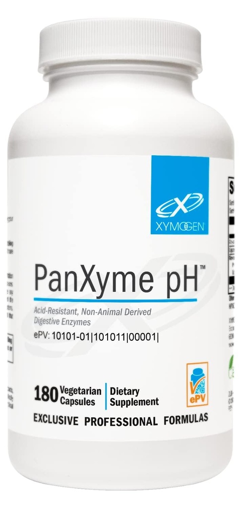 XYMOGen PanXyme pH - Enzymes for Gut Health - Amylase, Lipase ו Protease Enzyme תוסף - Gut Health Supplements for Digest - Gluten Free + טבעוני (180 קפסולות)