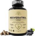 Quercetin & Resveratrol תוספת עם Grape Seed - 425 מ"ג Herbal Antioxidant & בריאות תמיכה - Polyphenols & Nutrient בלנדר עבור בריאות כללית, 30Ct