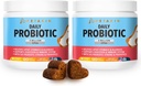פרוביוטיקה לכלבים - 6 סטרינס עם Prebiotics - תמיכה במערכת העיכול והחיסון - הקלה עבור Diarrhea, Bad Breath, Allergies, Gas, Constipation, Hot Spots - Made in USA - 240 Chews