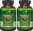 Irwin Naturals Brain Wake RED עם Nitric Oxide Booster - 60 נוזל Soft-Gels, Pack of 2 - תמיכה בריאות המוח & אופטימיזציה ביצועים - 40 המשרתים המלאים