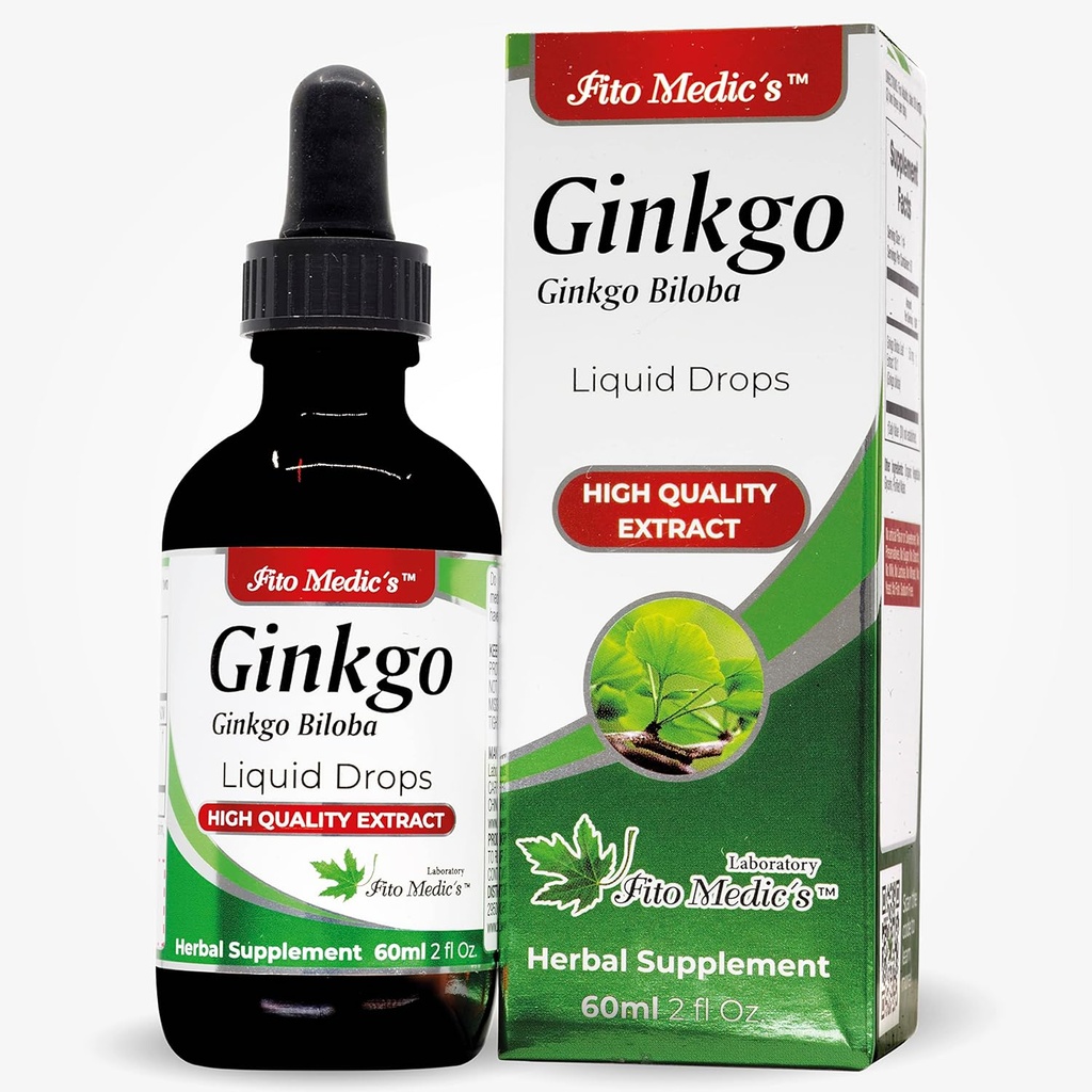 המעבדה של FITO MEDIC - גינקו biloba, לזיכרון ולריכוז, טהור -Ginkgo biloba Extract -Ultra High Absorption, אלכוהול חינם.