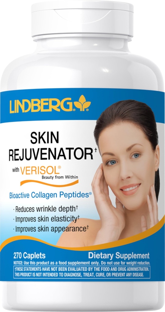 Lindberg Skin Rejuvenator with Verisol | 270 טבליות | with Collagen Peptides | for Hair, Skin and Nails Supplements