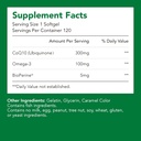 תוספי מזון, Ubiquinone CoQ10 (Coenzyme Q10) 300 מ"ג, BioPerine (5 מ"ג) | תמיכה בריאות הלב, אנרגיה & Absorption (1 Bottle-120 Softgels-2mo Supply)