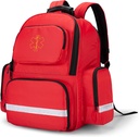 Trunab First responseer Bagטראומה תרמיל ריק, ערכות חירום רפואיות אחסון Jump Bag Pack עבור EMT, EMS, משטרה, מכבי אש, קציני בטיחות - עיצוב פטנט אדום