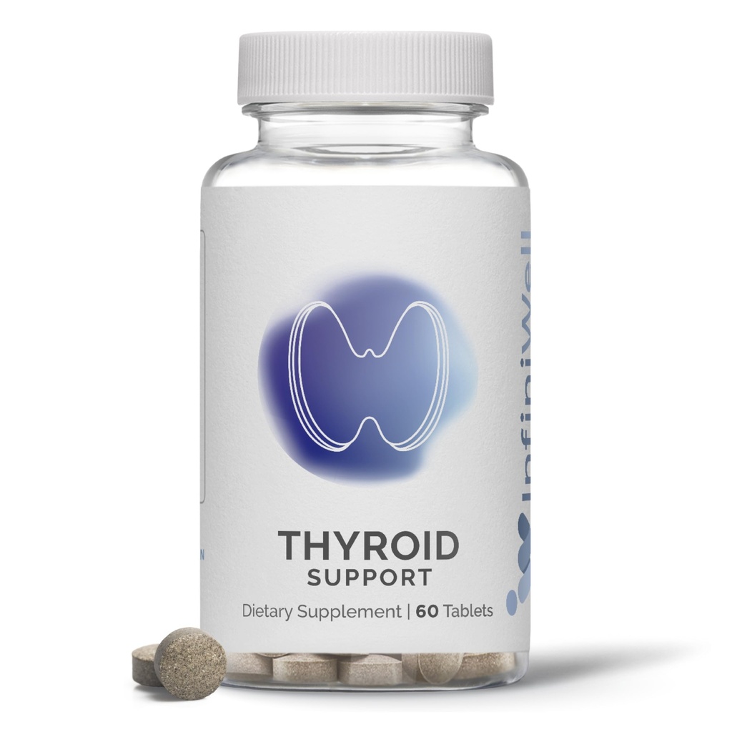 InfiniWell Thyroid Support Complex - Targeted Thyroid תוסף - קידום אותות הורמונליים, Metabolic Health & Mitochondrial אנרגיה הפקה - עם Iodine, Selenium & יותר (60 טבליות)