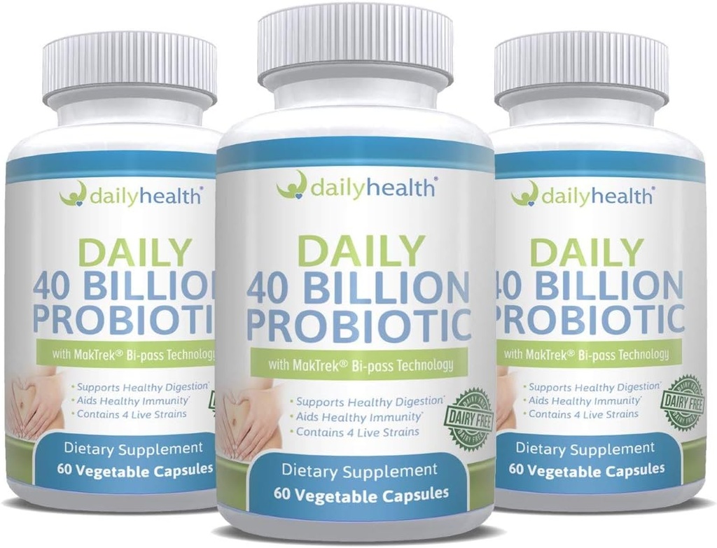 יומי פרוביוטיקה 40 מיליארד CFU MakTrek Bi-Pass Technology Digestion Immune Health 180 Veggie קפסולות