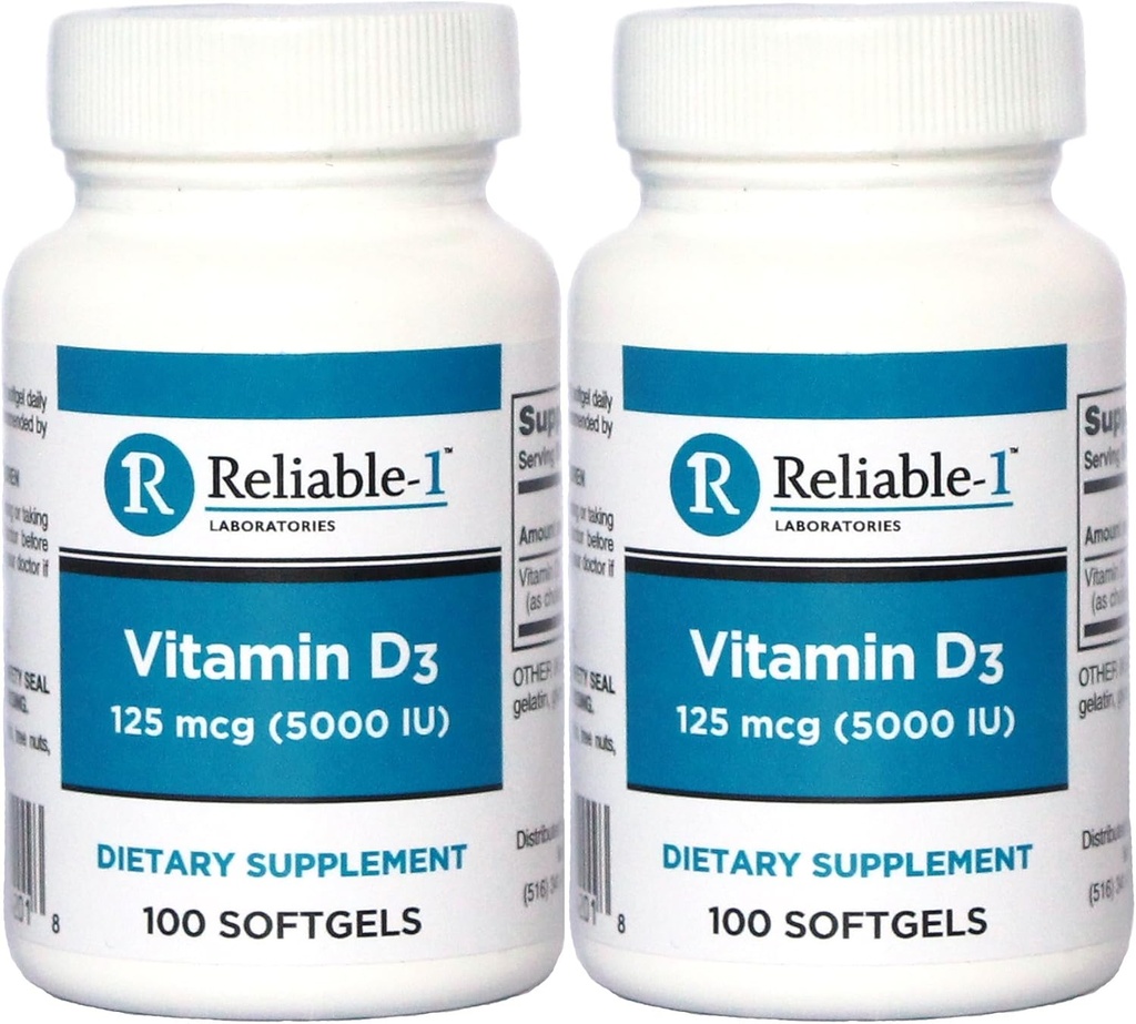 ויטמין D3 High Potency 5000 IU 100 Softgels per Bottle Pack