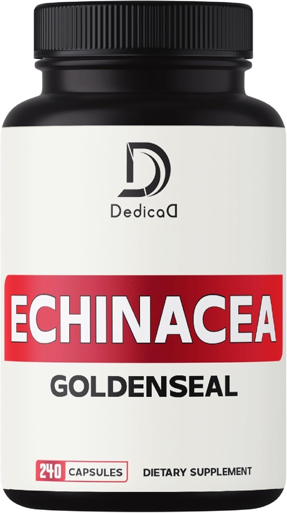1000mg Echinacea Goldenseal קפסולות - 240 ספירות של 4 חודשים אספקה - תמיכה מערכת החיסון, Well-Being & Overal Health