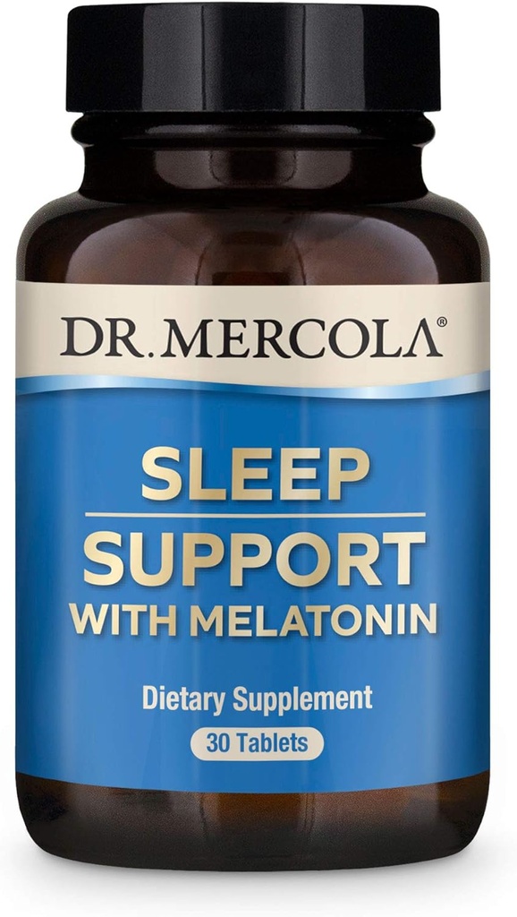 Dr. Mercola Melatonin Sleep Support, 30 שרתים (30 טבליות) Non GMO, Soy Free, Gluten Free