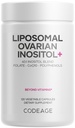 Codeage Liposomal Ovarian Inositol + תוסף - Myo-Inositol & D-Chiro-Inositol 40:1 בלנדר, Folate 5MTHF, CoQ10, Pomegranate & Wildberry, Liposomal Delivery, non-GMO, Gluten-Free 120 קפסולות