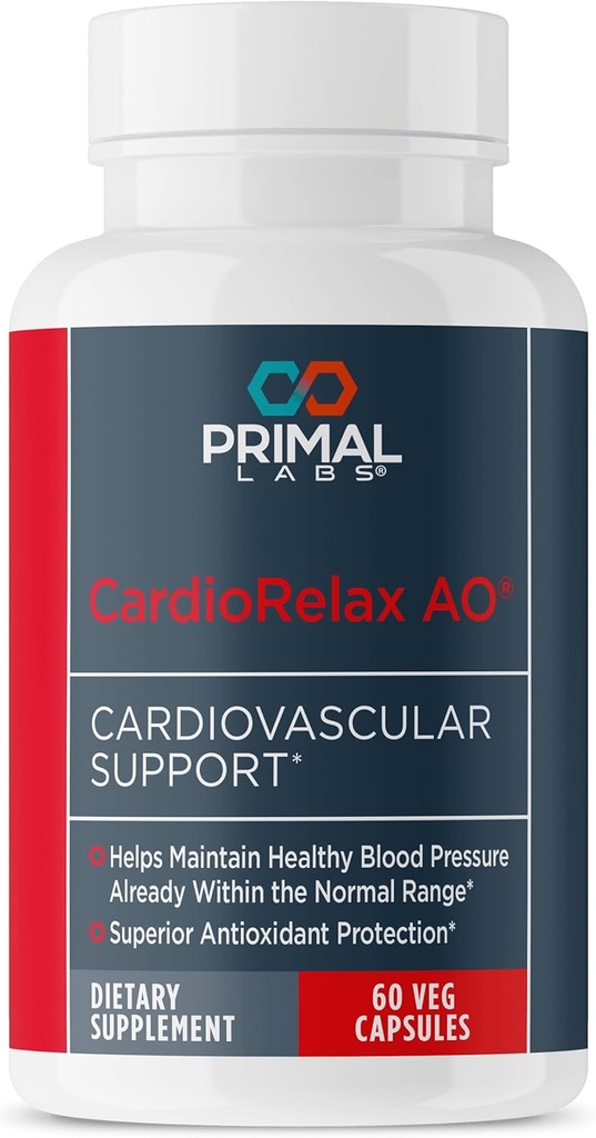פריים בריאות CardioRelax AO - Coenzyme Q10 פורמולה, Bioperine + אוליב מסך - 60 קפסולות