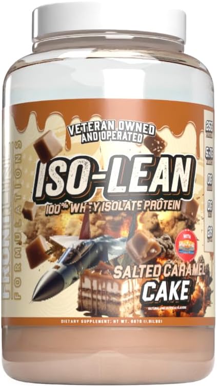 Iso Lean, 100% חלבון Whey חלבון Isolate, קיצור מהיר, Iso Lean, סוכר נמוך, מקסימיזציה התאוששות, 25 גרמים Per משרת, Veteren Owned and Operated (28 משרתים, Salted Karamel Cake)