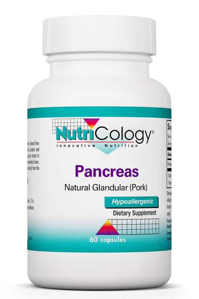 תזונה Pancreas פורק 425 מ"ג תוסף - Pancreas Natural Glandular, Pancreatic Enzymes, Amylase, Protease, Lipase, Hypoallergenic - הרוזן 60
