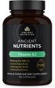 תוספי ויטמין K2, K2-90mcg K2, צמחי מרפא, Enzyme מופעל, תומך Cardiovascular Function, Paleo & Keto Friendly, 60 קפסולות