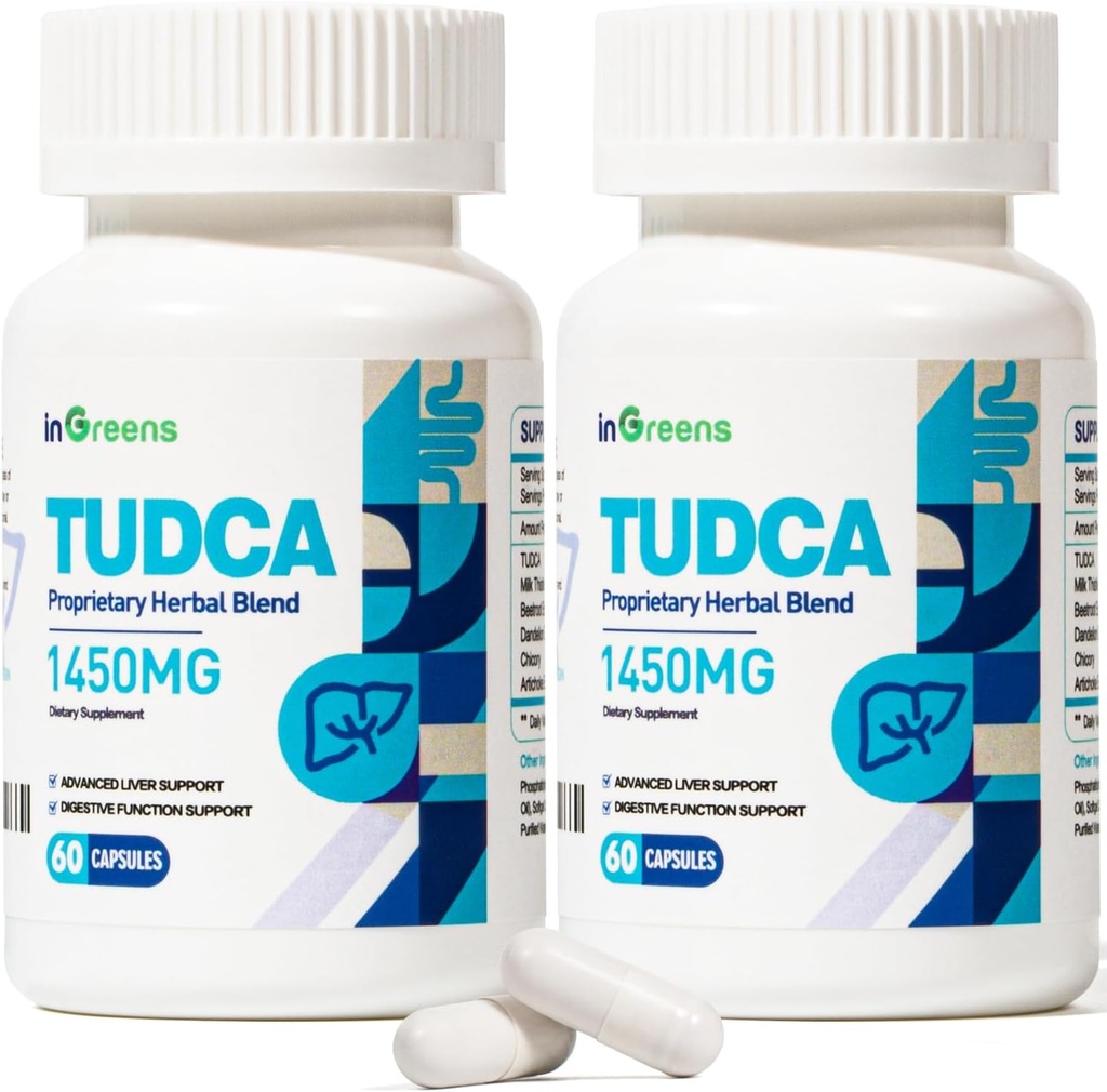 1450MG TUDCA Liver תוסף, Bile Salts Liver Support Complex, Liver Health for Liver Kidney ניקויse Detox ותיקון, 60 קפסולות