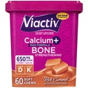 Viactiv Calcium + ויטמין D תוסף צ 'יפס עבור נשים וגברים - Chewable Calcium עבור תמיכה בריאות העצם, 650 מ"ג עבור משרת, ויטמין D & K עבור Absorption גבוה - 60 הרוזן, קארמל