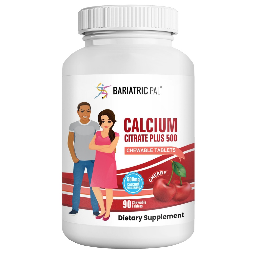 BariatricPal Calcium Citrate 500mg Chewable Tablets - Cherry (30 ימים אספקה)