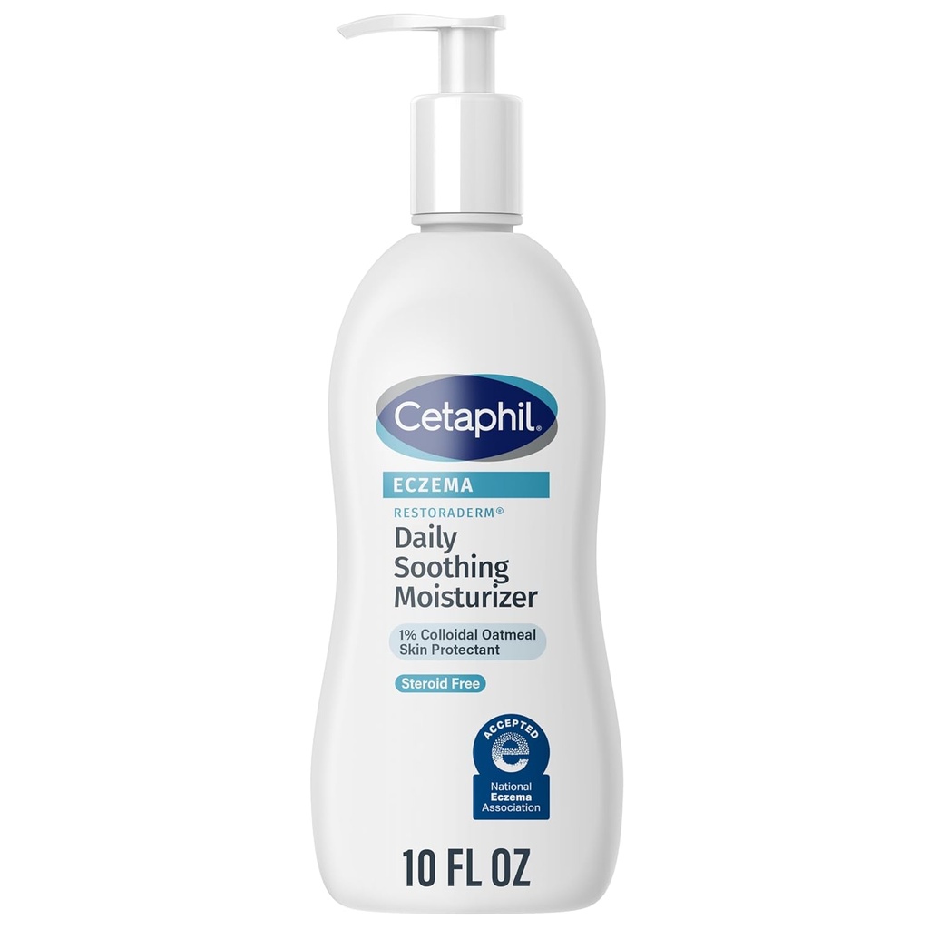CETAPHIL RESTORADERM Soothing Moisturizer, For Eczema Prone Skin, 10 fl oz, For Dry, Itchy, Irritated Skin, 24Hr Hydration, No added Smell, Doctor המומלצת Sensitive Skincare Brandage Brandage