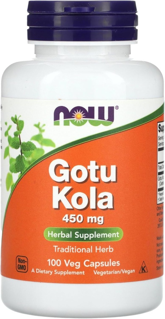 Now Foods Gotu Kola, 450 מ"ג, 100 כמוסות Veg