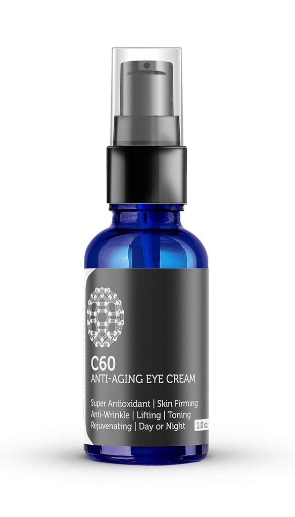 C60 Anti-Aging Eye Cream 30 מ"ל עם מטריקס 3000, Tripeptide-5, הידלה של Hyaluronic Acid ויטמין C עבור גברים ונשים Made עם רכיבים אורגניים