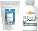בונדל | אבקה יפה ויטמין C, 454 משרתים, ויטמין B3 Chewables (Vanilla), 300 משרתים
