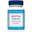 ויטמין Shoppe Biotin 1000MCG, תמיכה מטבוליזם תזונתי עבור שיער בריא, עור בריא וציפורים חזקות, ייצור אנרגיה (120 קפסולות)