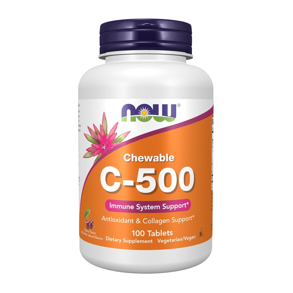 תוספי מזון, ויטמין C-500, Antioxidant Protection *, Cherry Flavor, 100 Chewable Lozenges