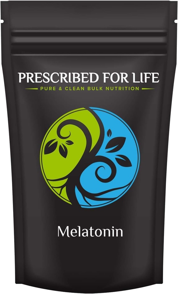 Prescribed For Life Melatonin Powder, Natural Melatonin for Adults, Rich in Antioxidants, Gluten Free, Vegan, Non GMO, Kosher, No Fillers (1oz / 28g)