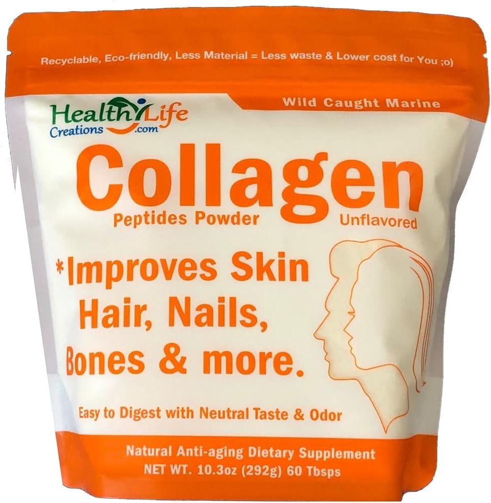 Marine Collagen Peptides אבקת (Wild Catch) 10.3 oz - Unflavored, Quick Disting - Anti-Aging, Heal Gut & Joints - Sugar Free, Gluten Free, non-GMO