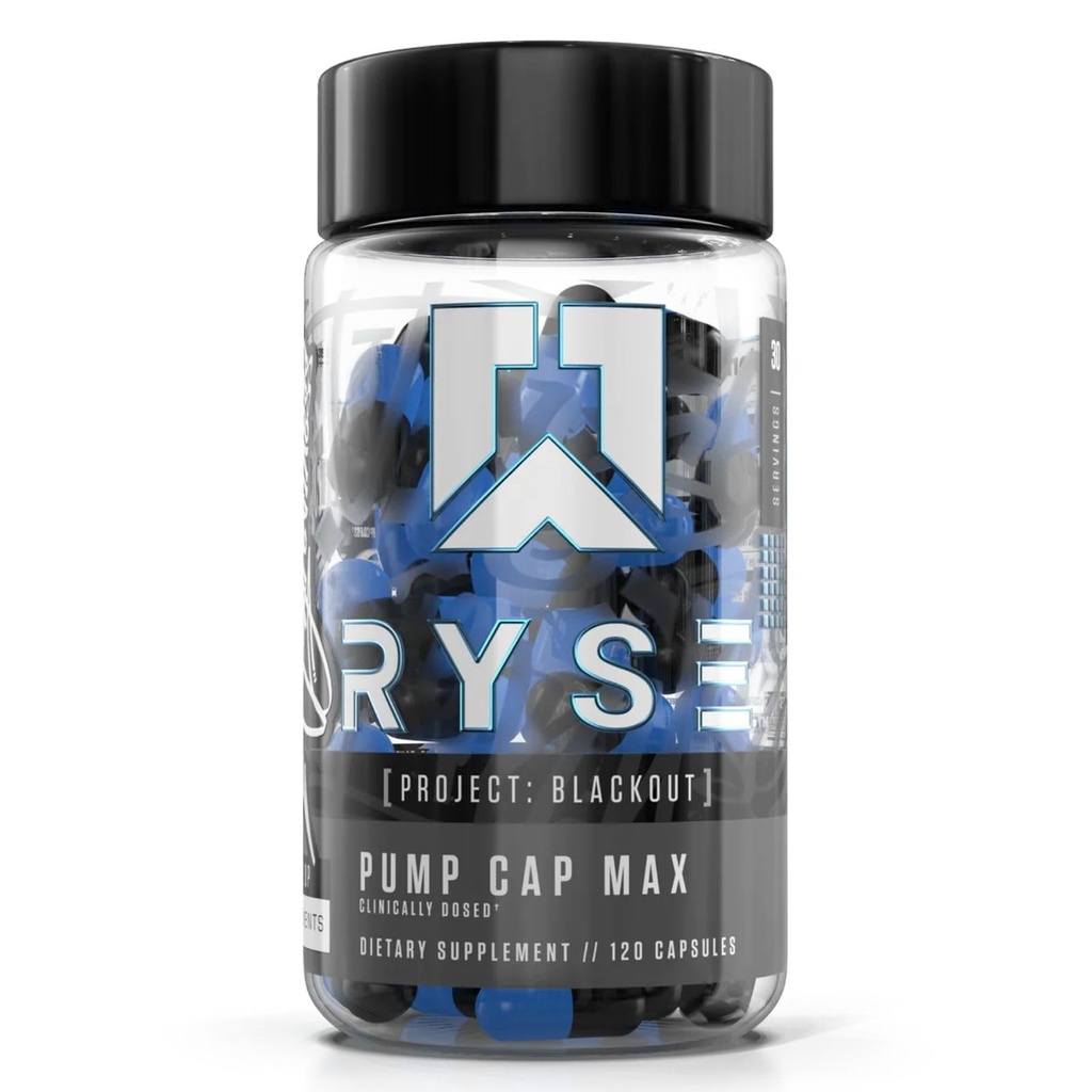 פרויקט Blackout Pump Cap Max - Pre Workout Nitric Oxide Booster תוספת לגברים עם Betaine Nitrates & Citrulline Peptides עבור משאבות שרירים מקסימלית זרימת דם - 30 משרתים (120 Count)