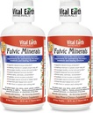 Vital Earth מינרלים Fulvic מינרלים נוזלי - תוסף Fulvic Acid עם 70+ Trace מינרלים, אלקטרוליטים לאנרגיה ו Vitality, 32 Oz Ea + 1 Oz Cup