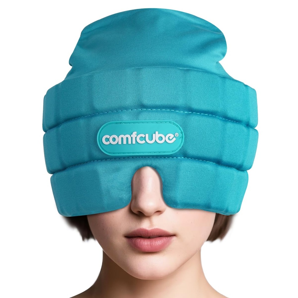Migraine & Headache הקלה Ice Cap, 2 שעות ארוכות נמשך תרפיה קרה ללבוש ניתן וניתן לכבס טופס Fitting Ice Hat for Sinus & Stress Relief, Puffy Eyes, Somee Migraines, Chemo