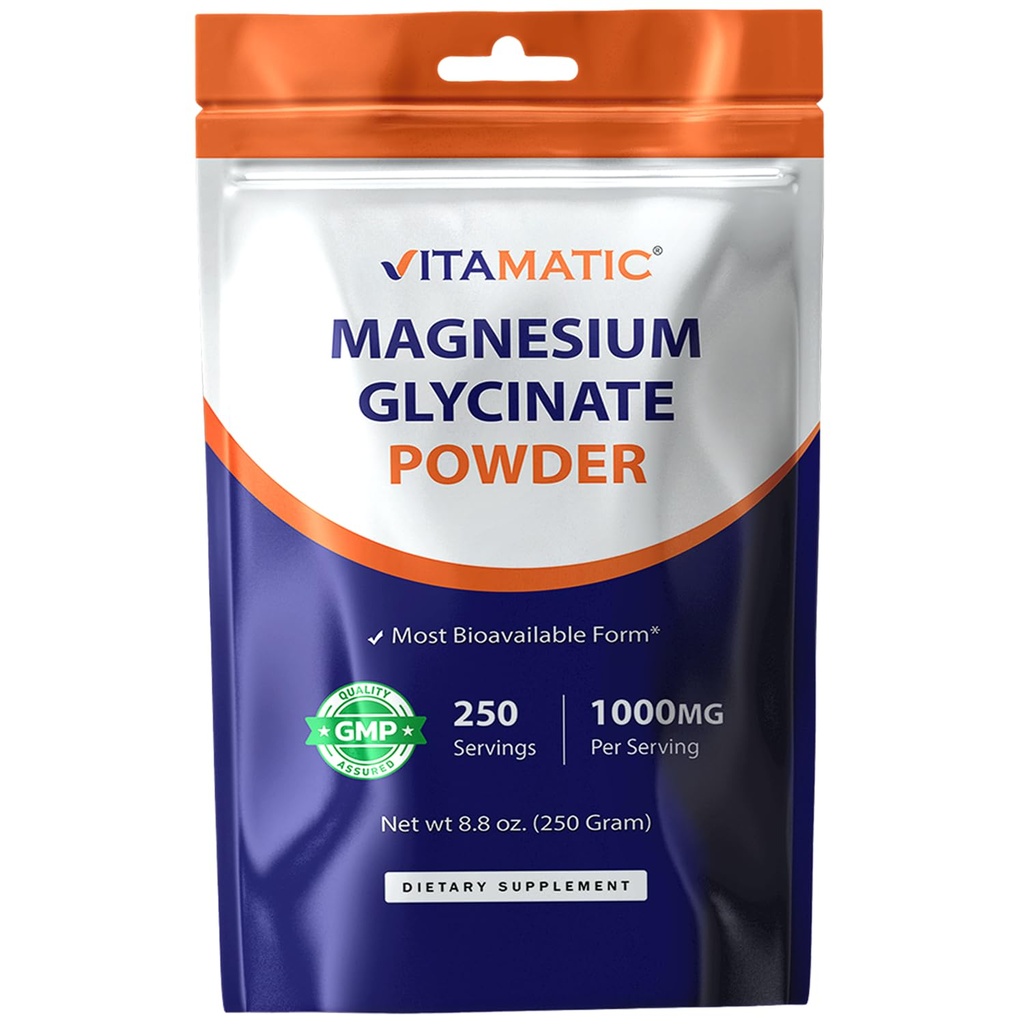Vitamatic Magnesium (מ-Glycinate & Oxide) - תומך בשרירים, במשותף ובבריאות הלב 250 גרמים