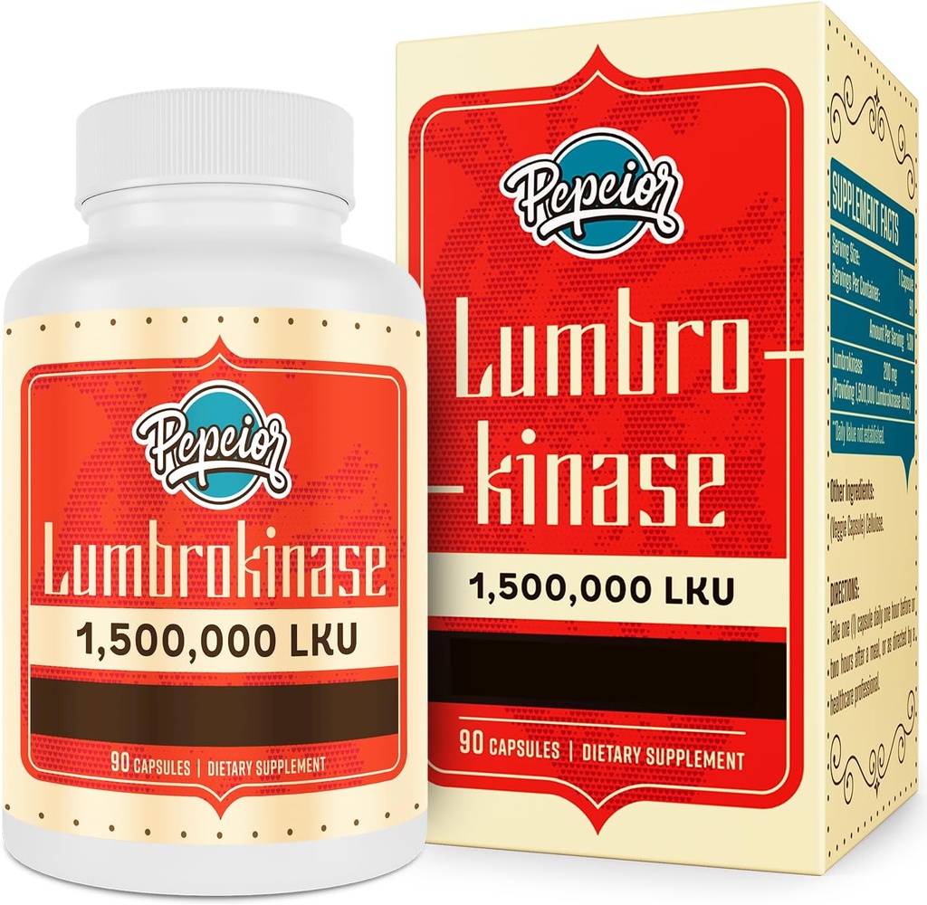 Lumbrokinase 200 מ"ג (Max Activity 1,500,000 LKU) - תוסף Lumbrokinase Enzymes, יעיל יותר מאשר Nattokinase - 90 קפסולות