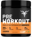 תוספת עבודה מוקדמת עם Caffeine, Citrulline Malate, B-Alanine, טאורין | Explosive Energy, Pump & Focus | 300g,30 מנות | Tangy Orange