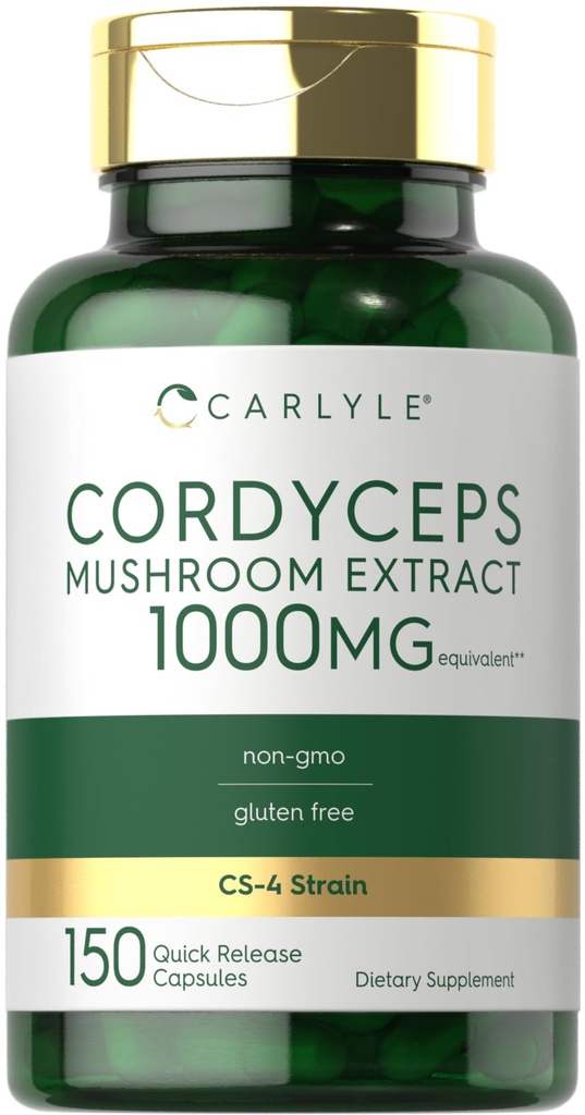 Karlyle Cordyceps Mushroom 1000 מ"ג | 150 Count | CS-4 Strain Mushroom